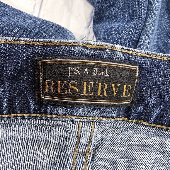 Jos A Bank Reserve MENS SIZE 38X30 Traditional Fit Denim Blue Jeans - Picture 10 of 13